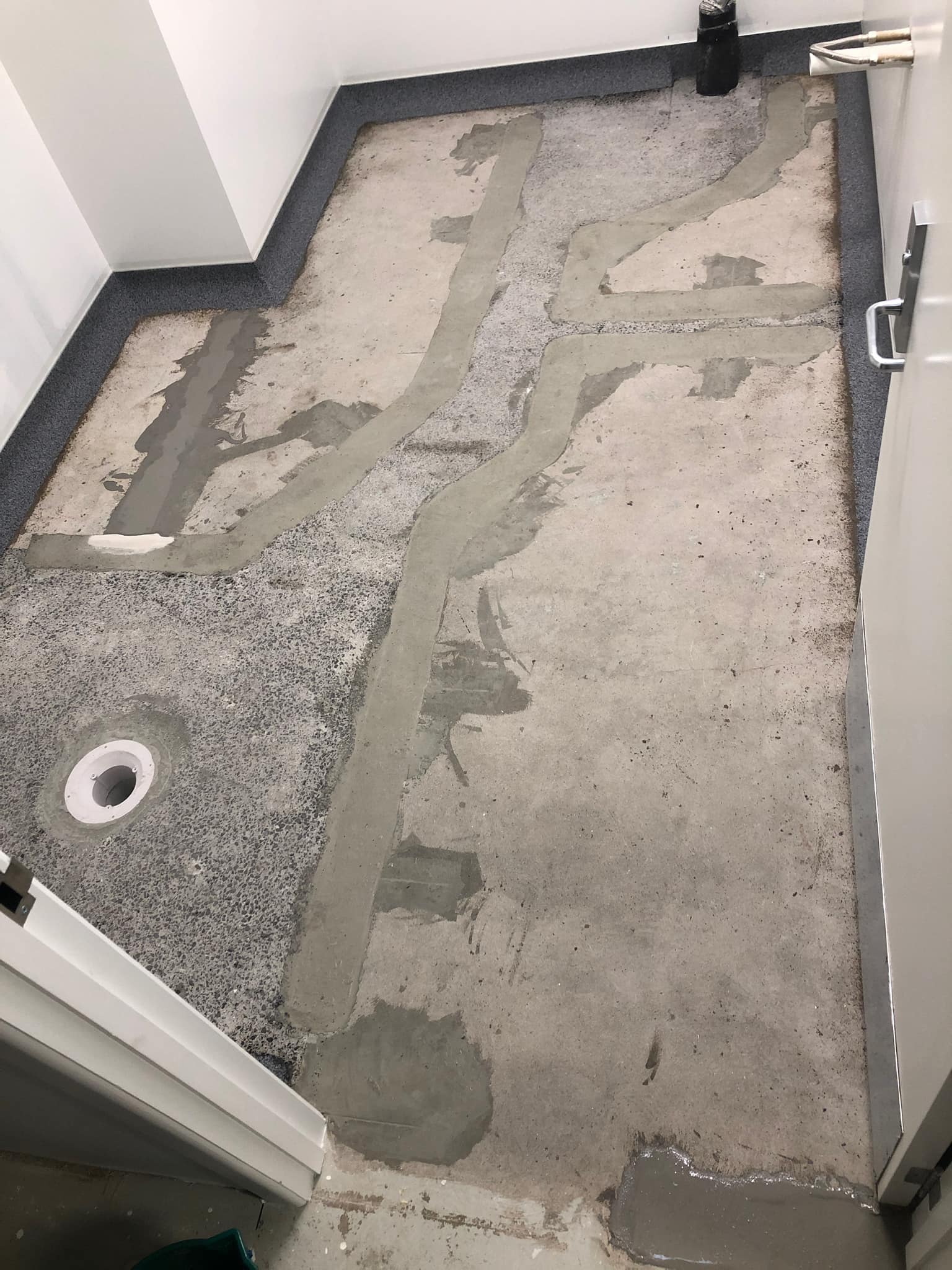 Refurbished Accessible Bathroom – Seamless MMA Flooring - Step 2