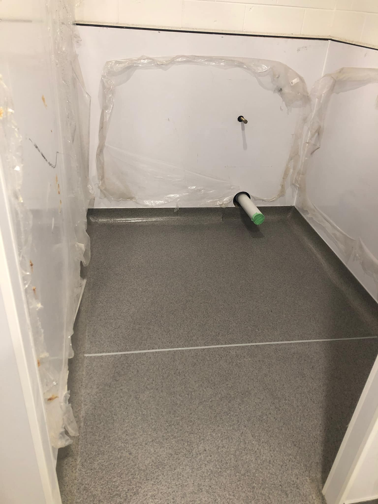 Seamless MMA Bathroom Floor with Coving - After