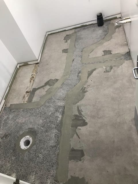 Refurbished Accessible Bathroom – Seamless MMA Flooring - Step 1